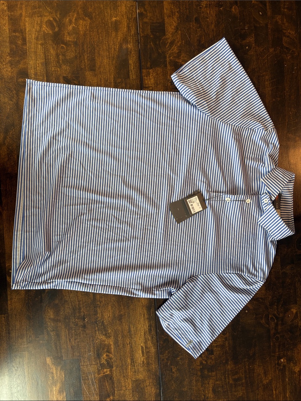 KJUS Men's Striped Polo Shirt in Blue and White